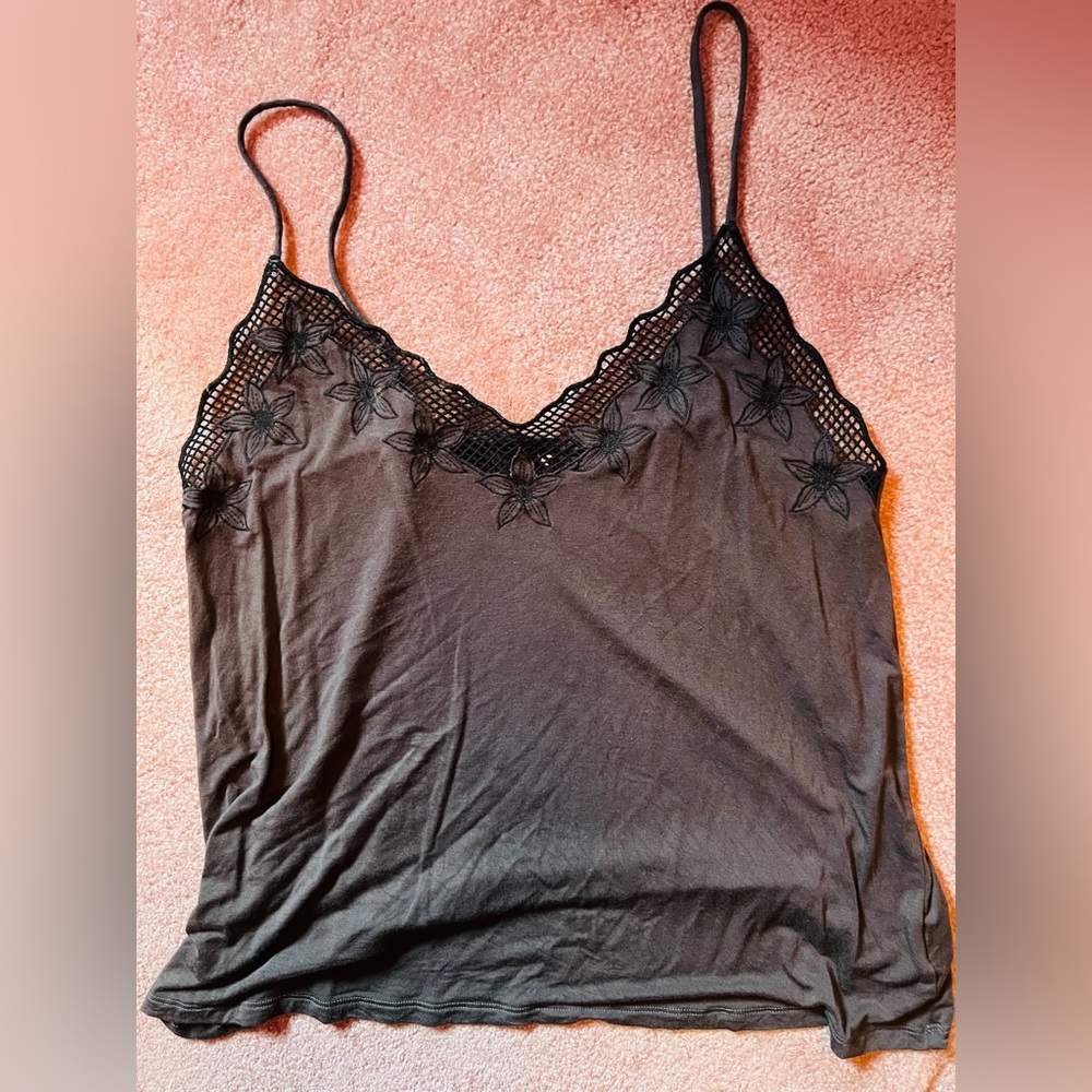 American Eagle Outfitters Black Floral Tank
